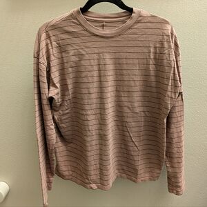 Striped Long Sleeve Shirt - Toupe